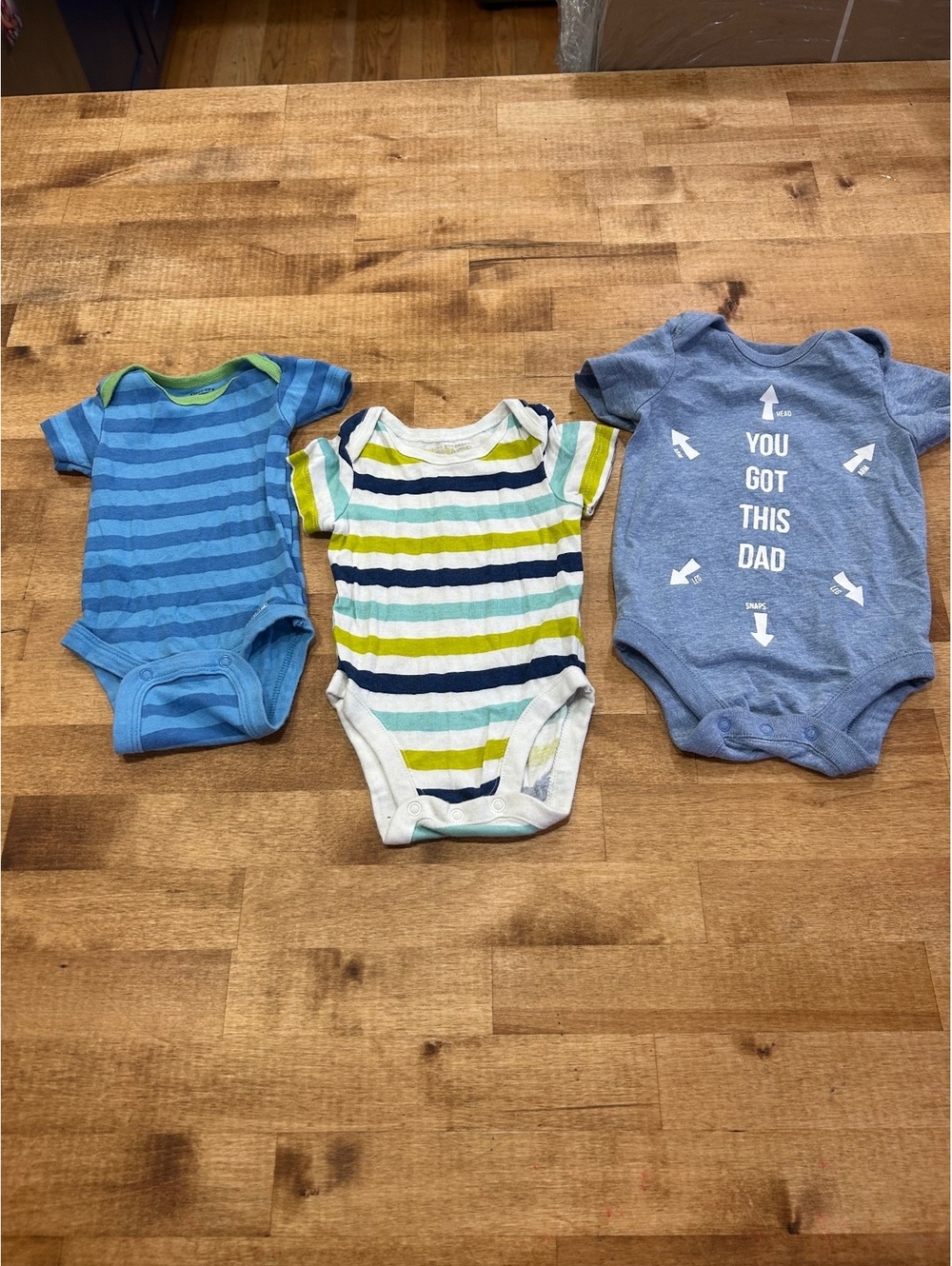 Baby Boys 0-3 Months Striped Cotton Bodysuits - Set of 3